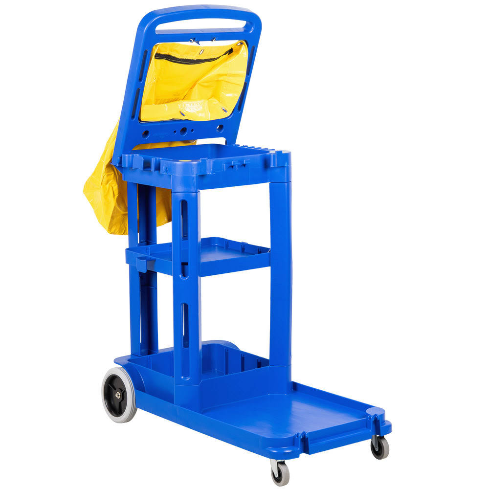 Continental 184BL Janitor Cart with Vinyl Bag L292156