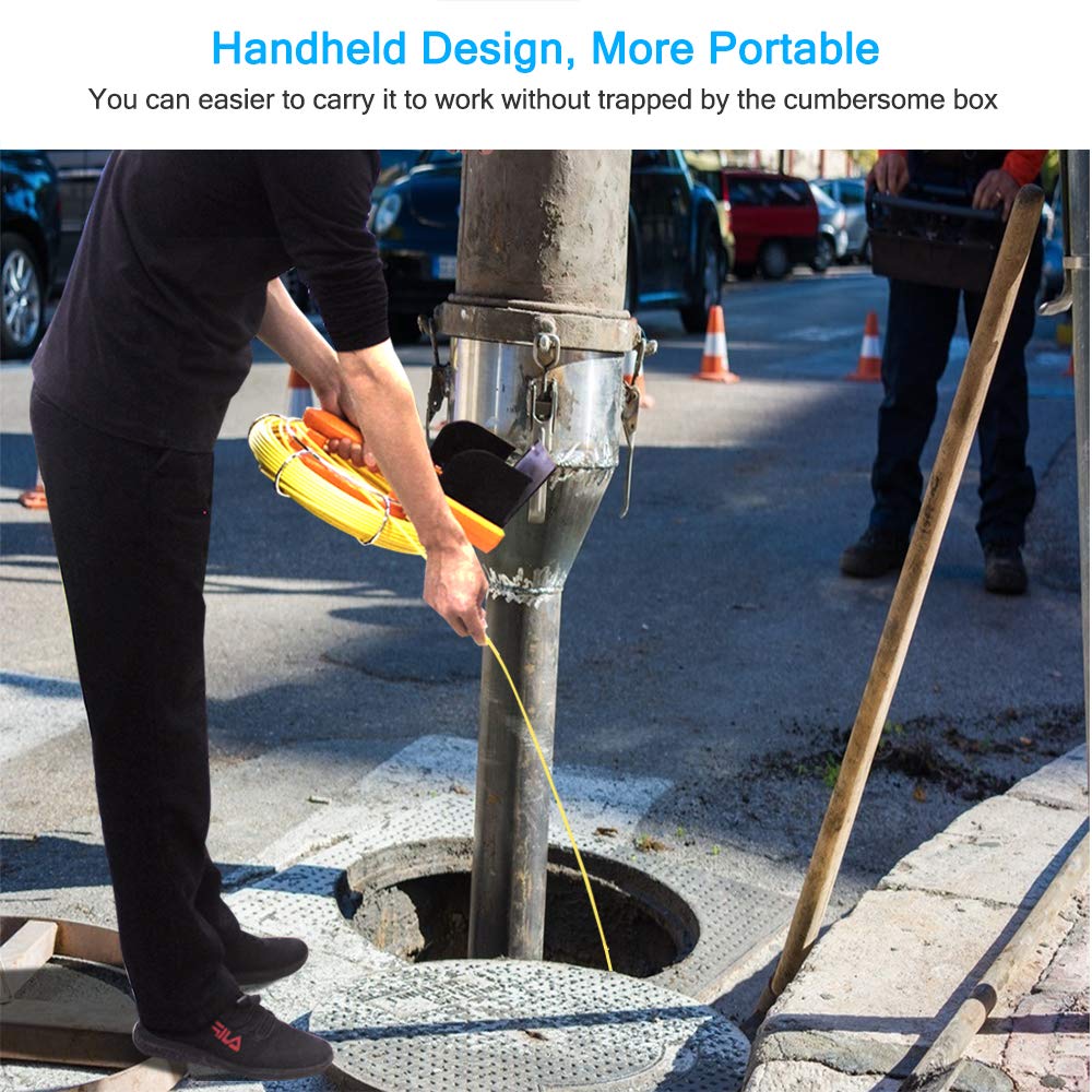 Sewer Camera with Distance Counter, Pipe Inspection System IP68 Waterproof, 7" Monitor 20M/65ft Y231555