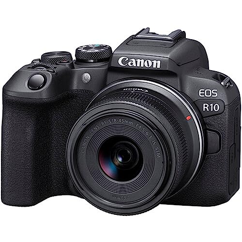 Canon EOS R10 Mirrorless Camera with RF-S 18-45mm Lens, 64GB Cards & Accessories (Renewed) J5529