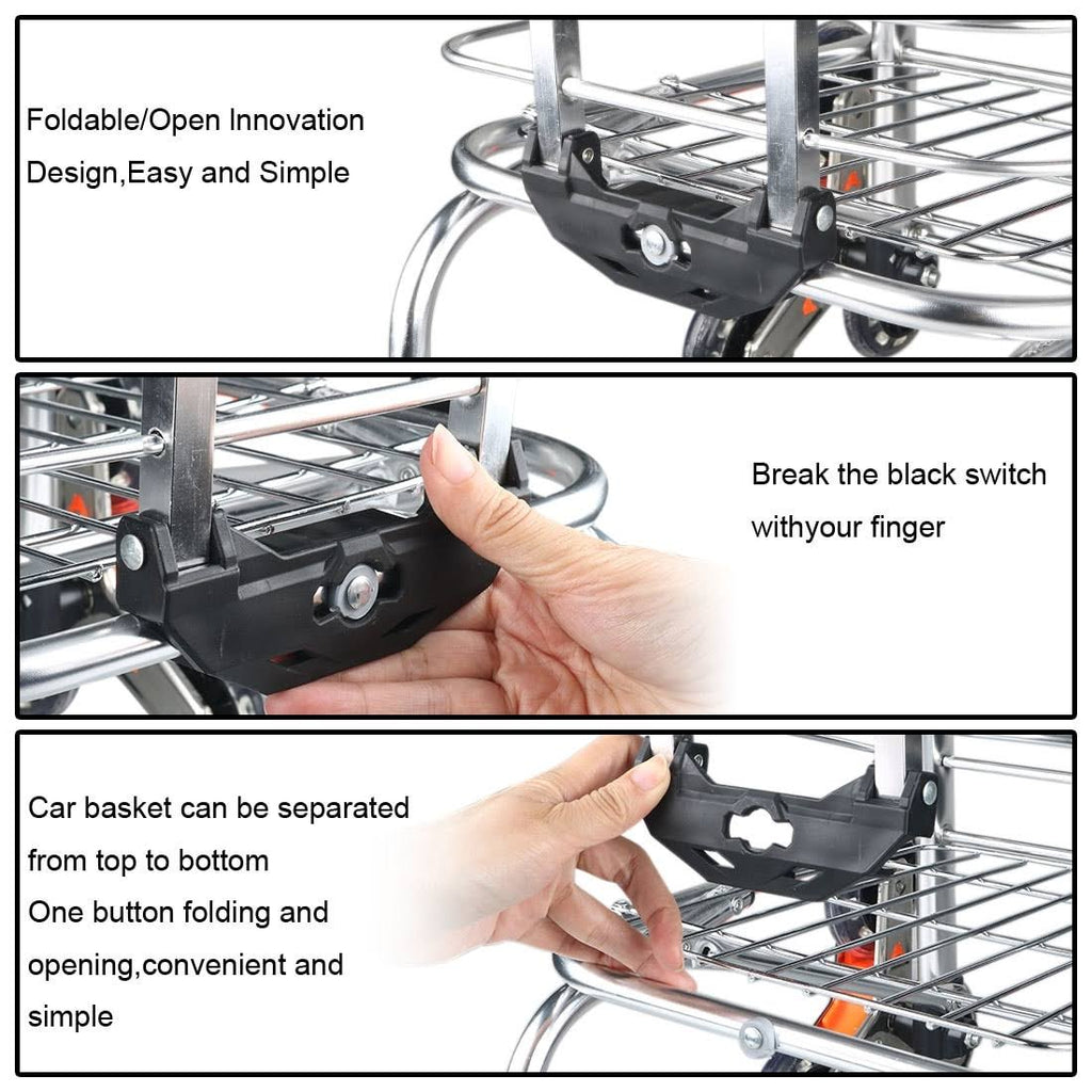 Unique Bargains Stair Climber Folding Shopping Cart with Swivel Wheel Z365488