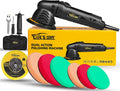 Dual Action Polisher,Car Buffer 5inch Random Orbital Polisher 6 Variable Speed Waxing Kit for Car Detailing Polishing(10 Items)