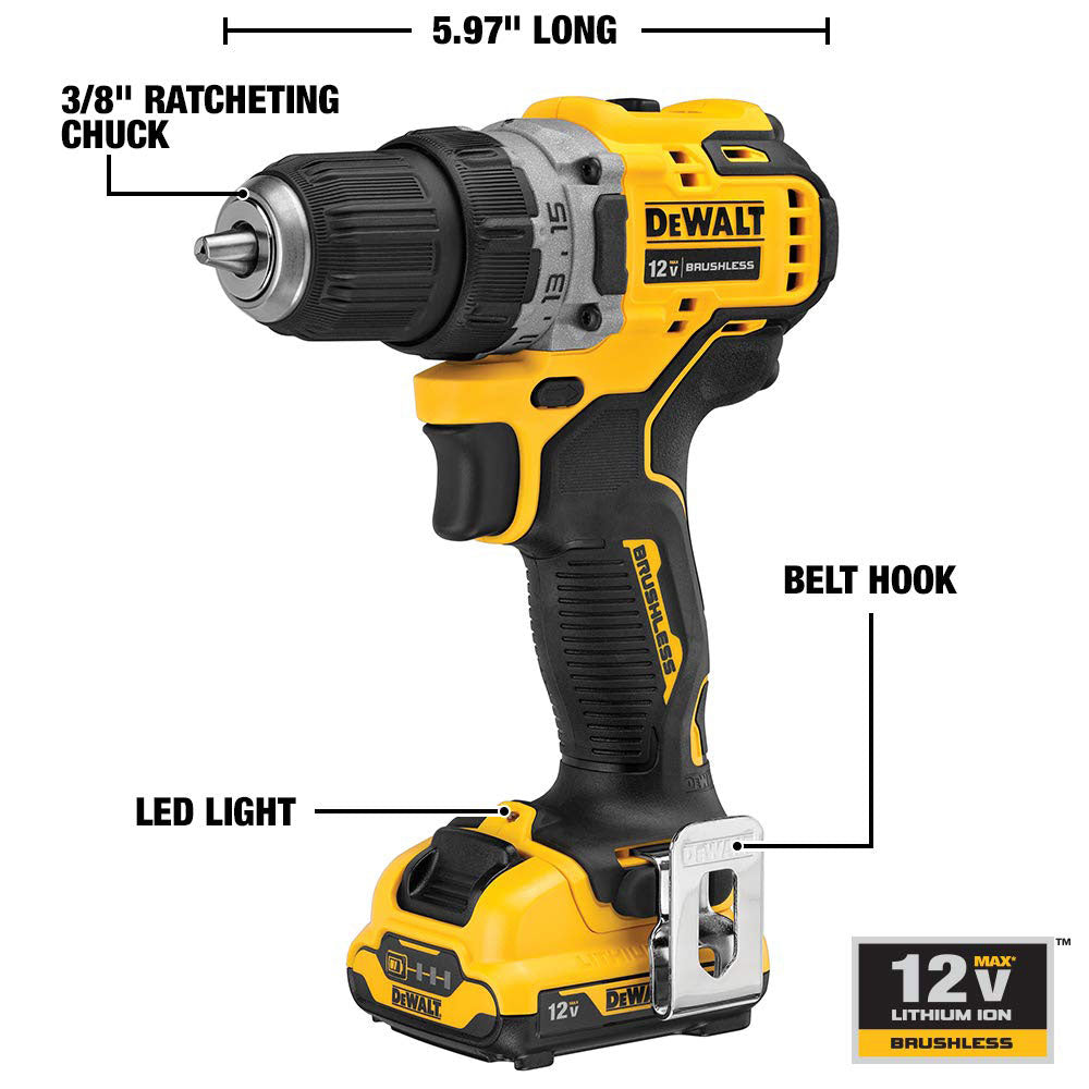 DeWalt DCK221F2 XTREME 12V MAX Brushless Drill & Impact Driver Combo Kit R89915