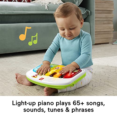 Fisher-Price Portable Baby Chair, Pink Kick & Play Deluxe Sit-Me-Up Seat with Piano Toy & Snack Tray O7962