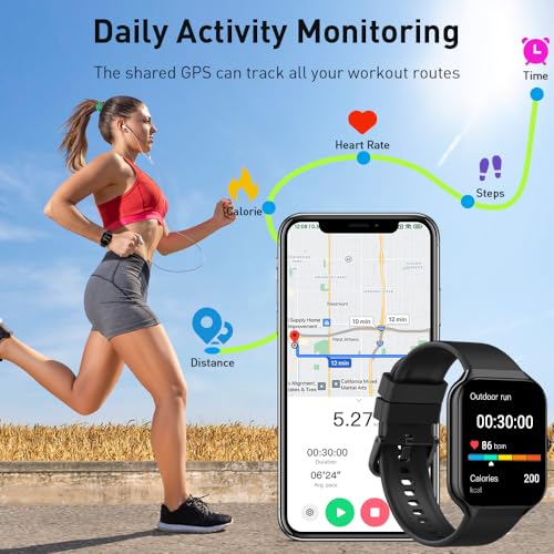 Smart Watch 1.96 HD Fitness Tracker with Heart Rate Monitor for Men Women X2198