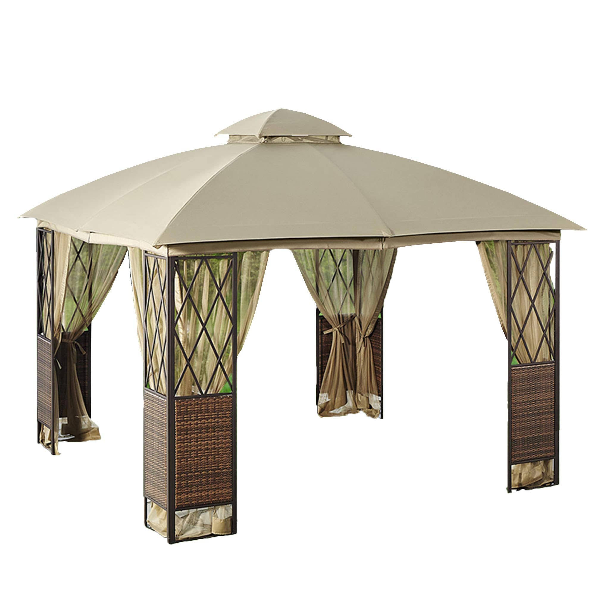 Garden Winds Replacement Canopy Top for 10x10 Wicker Gazebo Z55598