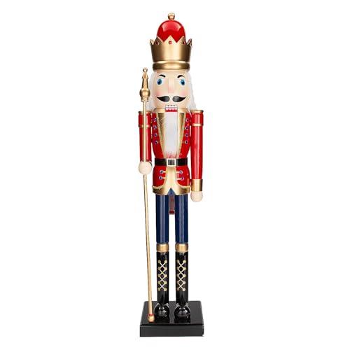 Fun Express 3 Ft. Green Wooden Holiday Nutcracker with Scepter L162