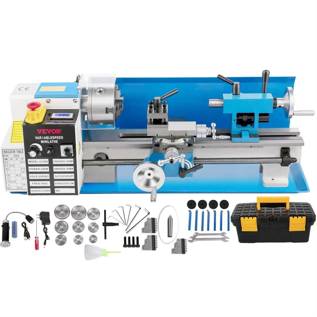 VEVOR Mini Metal Lathe 7x14 Benchtop Metal Lathe 550W Variable Speed Metal Lathe - Shop Hardware Tools Online Store