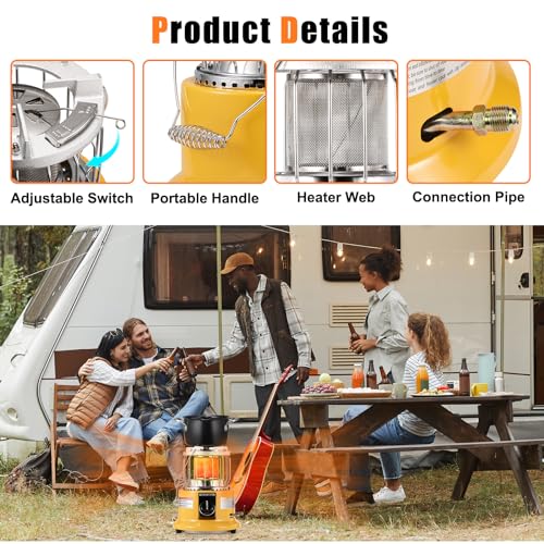 2 in 1 Propane Heater & Stove, 13000 BTU Portable Indoor with Handle H434