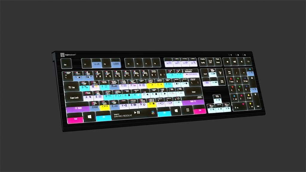 LogicKeyboard American English Nero PC Slim Line Keyboard for Blackmagic DaVinci Resolve B6807