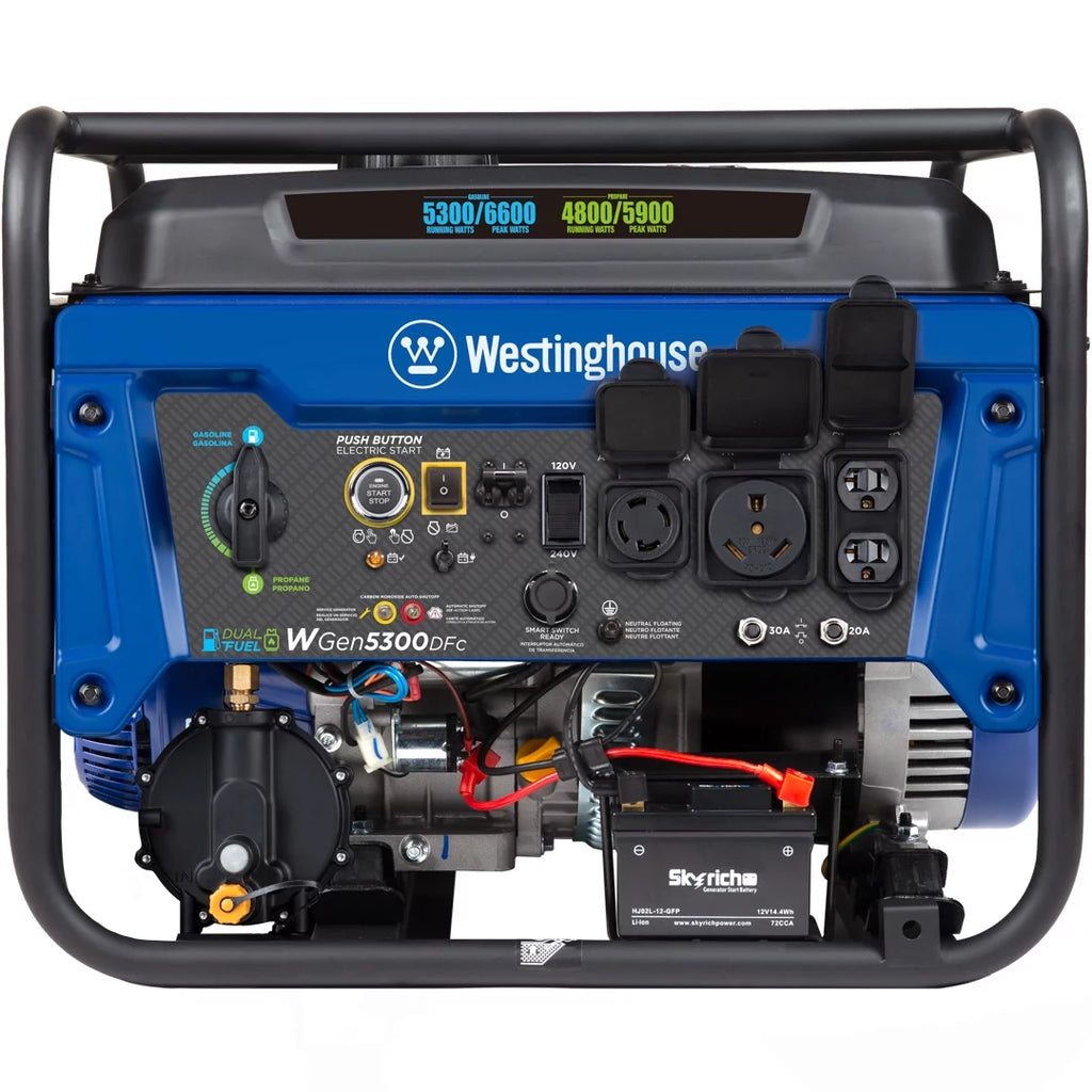 Westinghouse 6600 Peak Watt Dual Fuel Portable Generator with Remote Electric Start E79510