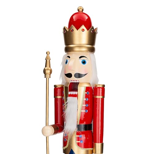 Fun Express 3 Ft. Green Wooden Holiday Nutcracker with Scepter L162