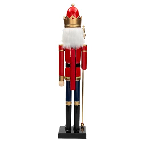 Fun Express 3 Ft. Green Wooden Holiday Nutcracker with Scepter L162