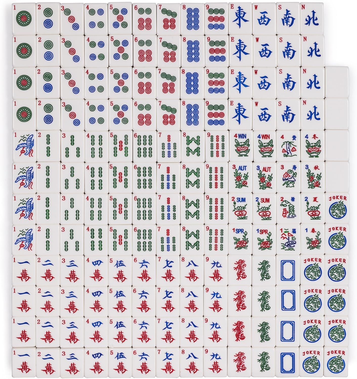 Yellow Mountain Imports 166 American Mahjong Tiles, Little Bird H957