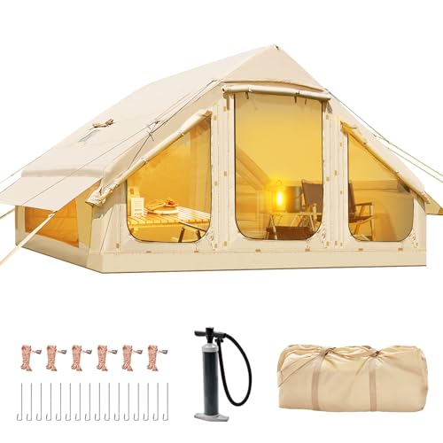 Inflatable Camping Tent with Hand Pump, Waterproof Oxford, 4-6 Person P40923