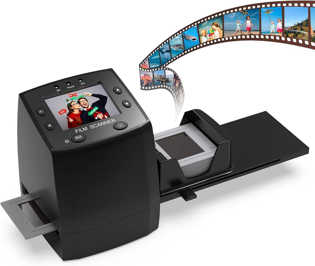 135 Film Scanner High Resolution Slide Viewer,Convert 35mm Film,Negative &Slide to Digital JPEG Save into SD Card, with Slide Mounts Feeder No Computer/Software Required