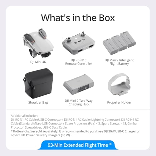 DJI Mini 4K Drone with Camera for Adults, 3-Axis Gimbal, 31-Min Flight, Bundle with Deco Gear Accessories L549