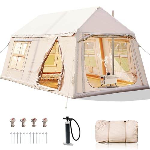Inflatable Camping Tent with Hand Pump, Waterproof Oxford, 4-6 Person P40923