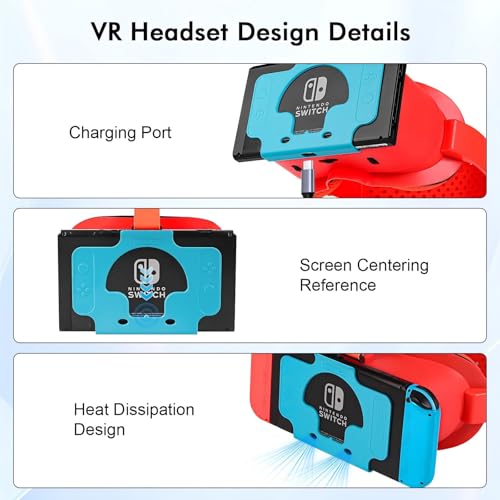 VR Headset for Nintendo Switch & Switch OLED with Adjustable HD Lenses K124173