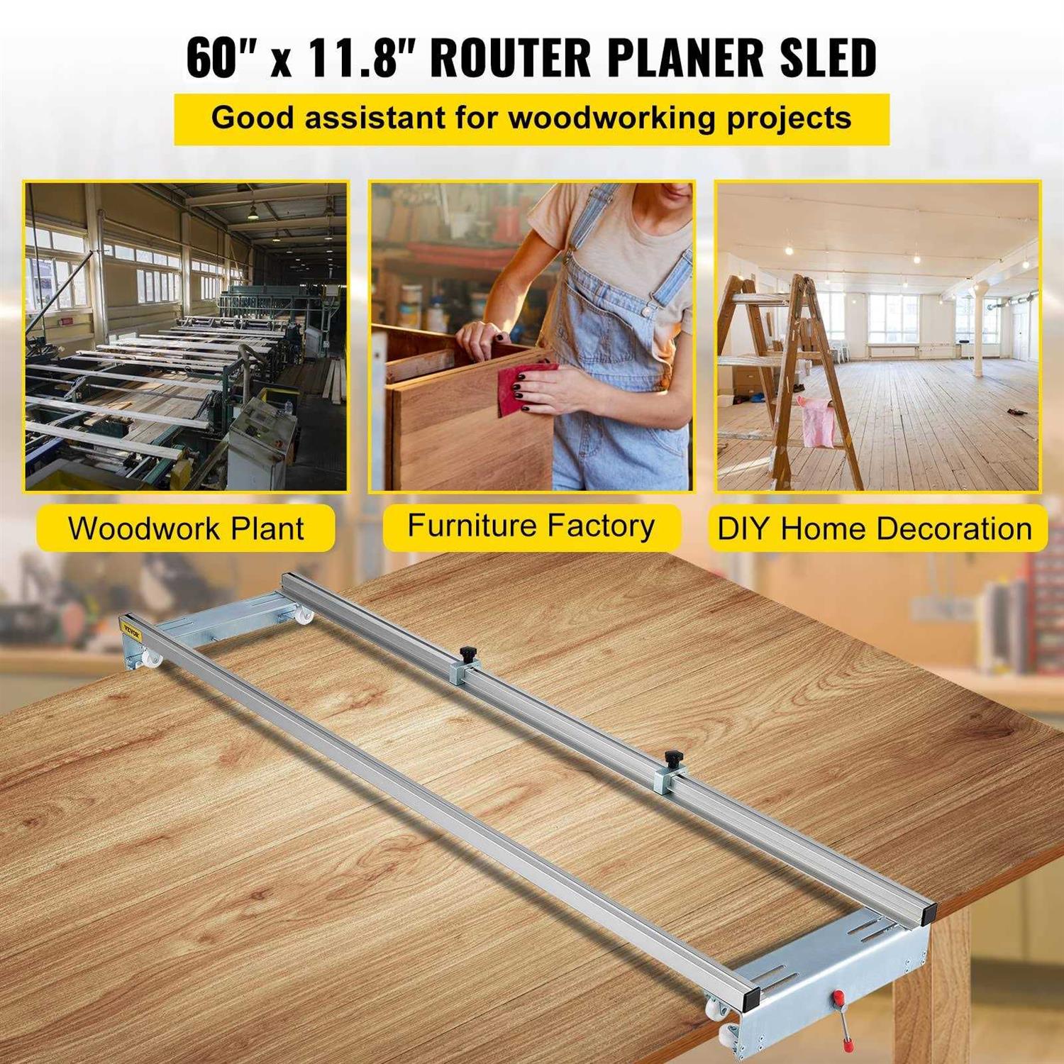 VEVOR Router Sled 60 inch Slab Guide Jig for Woodworking Y53162