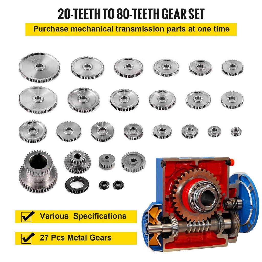 VEVOR 27PCS Metal Lathe Gears Replacement Gear Set K379294