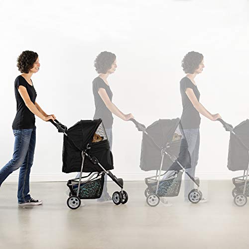 VIVO Black 3 Wheel Foldable Pet Stroller for Cat and Dog H9764