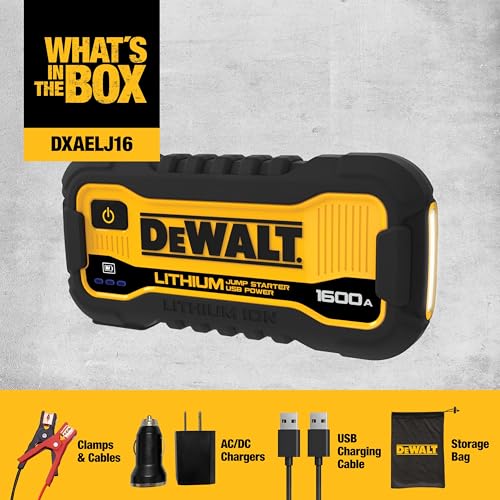 DeWalt DXAELJ16 1600 Peak Amp Jump Starter with USB Power Station J8528