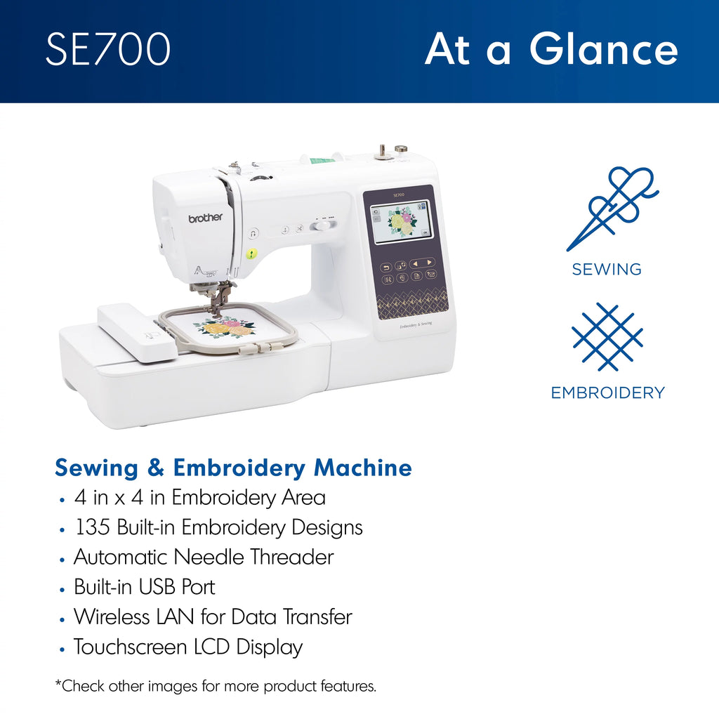 Brother SE700 Computerized Sewing & Embroidery Machine S9143