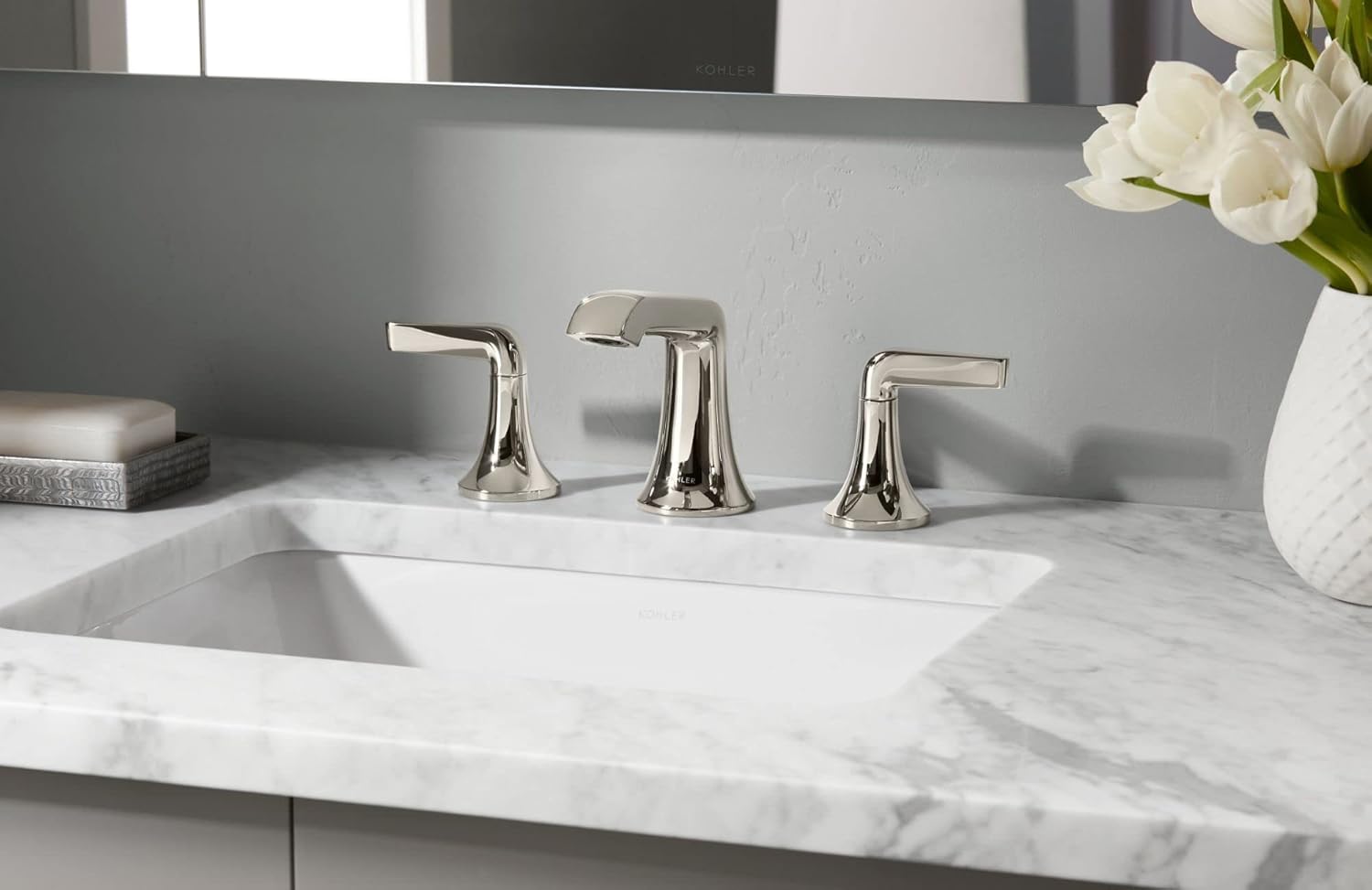 KOHLER K-20000-0 Caxton Under-Mount Bathroom Sink, White U8645