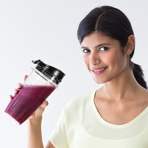 Ninja BN401 Nutri Pro Compact Personal Blender, 1100-Peak-Watts, with 2 To-Go Cups, Cloud Silver I18264