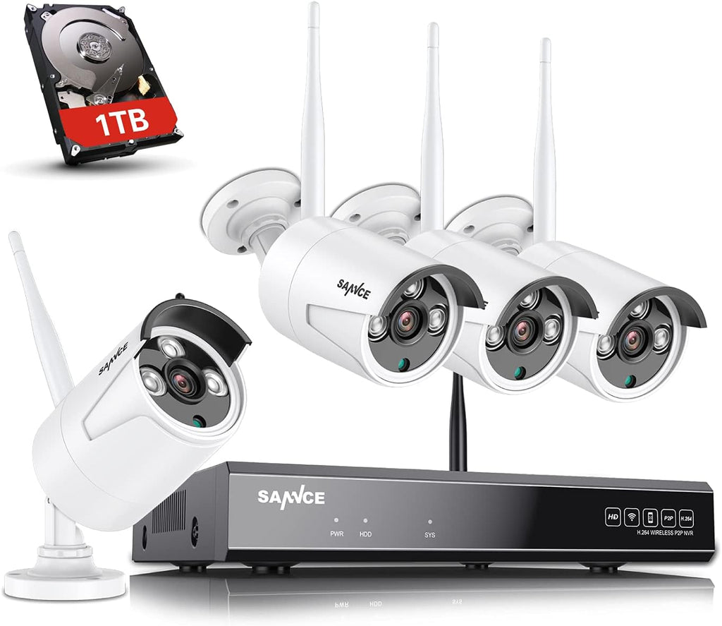 SANNCE 8 Channel 5MP Wireless NVR Security Camera System with 3MP Outdoor WiFi Cameras T5295