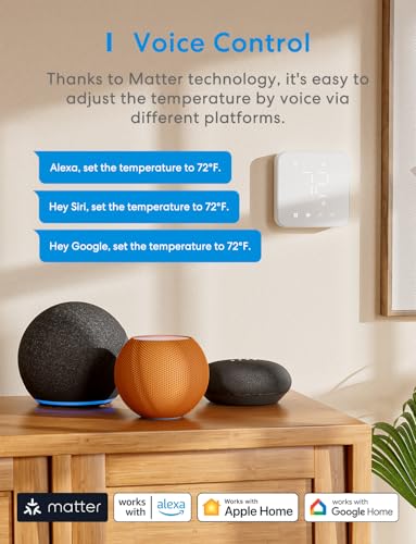 meross Smart Thermostat for Home, WiFi, Works with Matter, Alexa, Apple Home, Google Assistant S167992