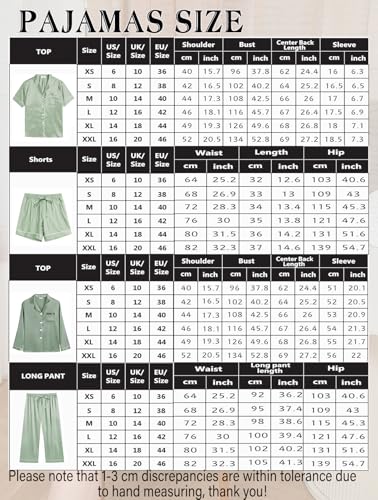 Womens Silk Satin Pajama Set Button Down Sleepwear T847