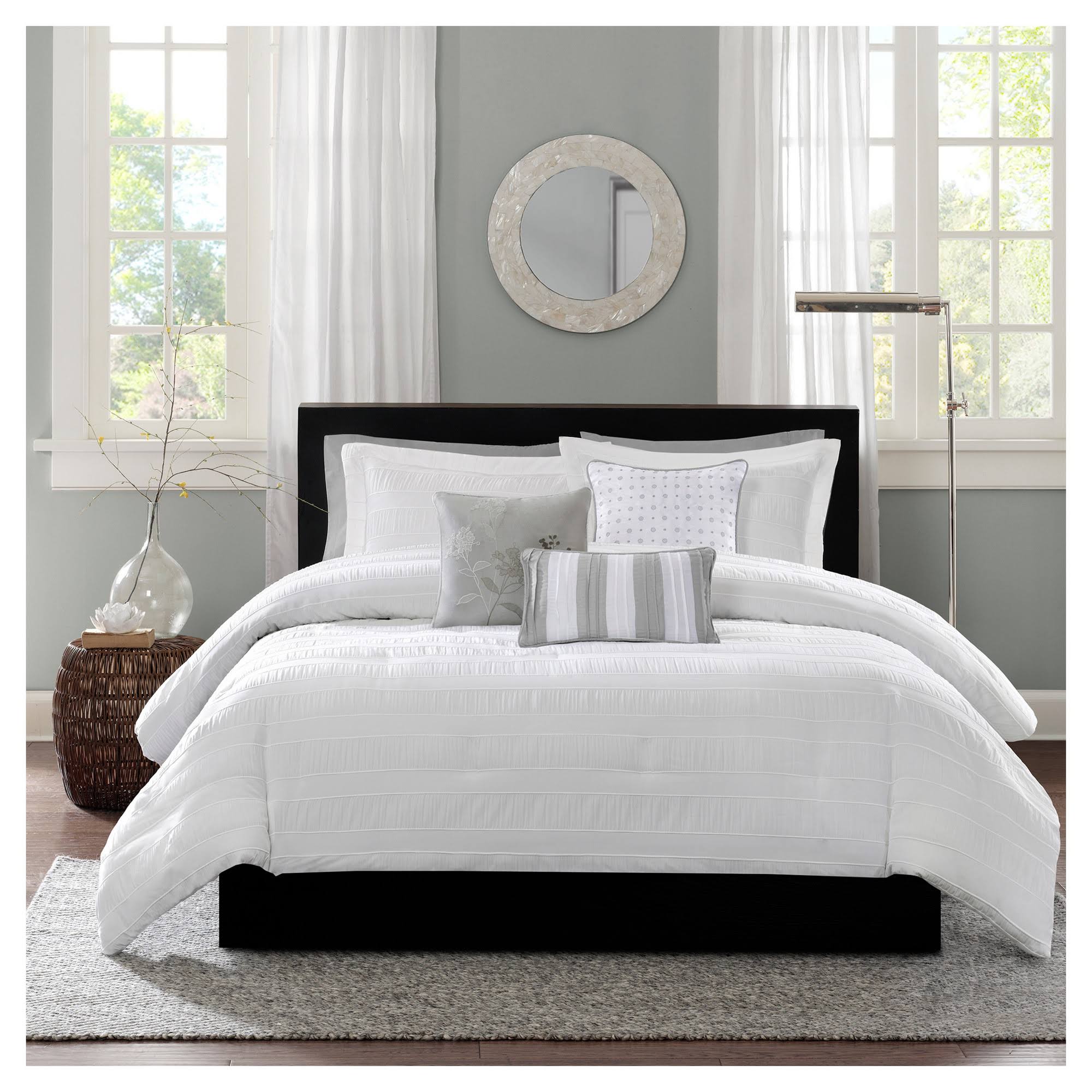 Madison Park - Hampton 6 Piece Duvet Cover Set - White - King/Cal King
