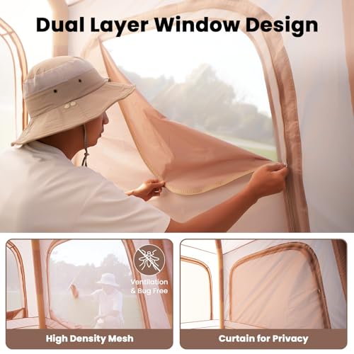 Inflatable Camping Tent with Hand Pump, Waterproof Oxford, 4-6 Person P40923