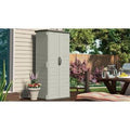 Suncast Light Taupe Finish 22 Cu. ft. Vertical Resin Storage Shed Backyard Patio Garden