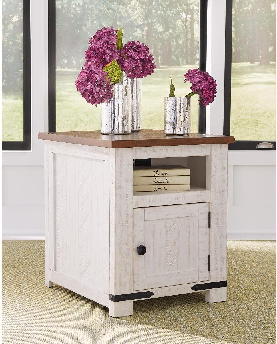 Signature Design by Ashley Wystfield Rectangular End Table, White/Brown B348185