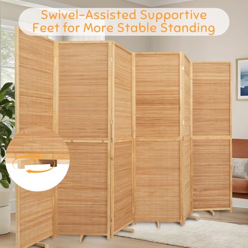Bamboo Room Divider Folding Privacy Screen 4 Panel Brown R433280