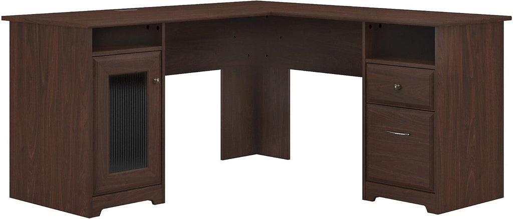 Bush Furniture Cabot L Shape Desk, 60W, Modern Walnut B351