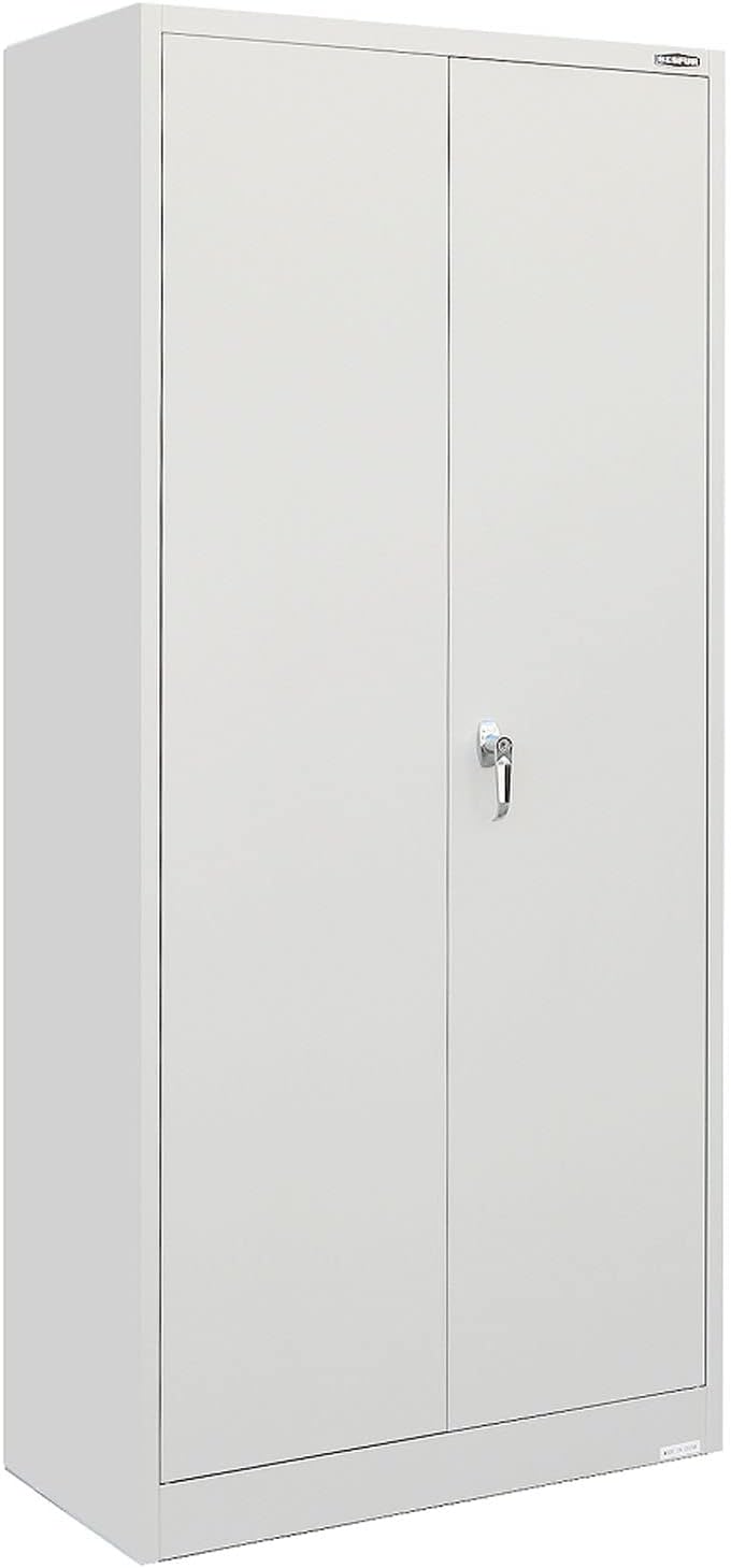 Metal Storage Cabinet with Adjustable Shelves and Doors, Black E69477