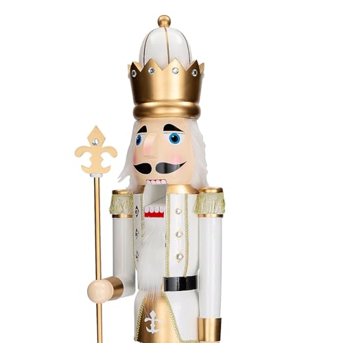 Fun Express 3 Ft. Green Wooden Holiday Nutcracker with Scepter L162
