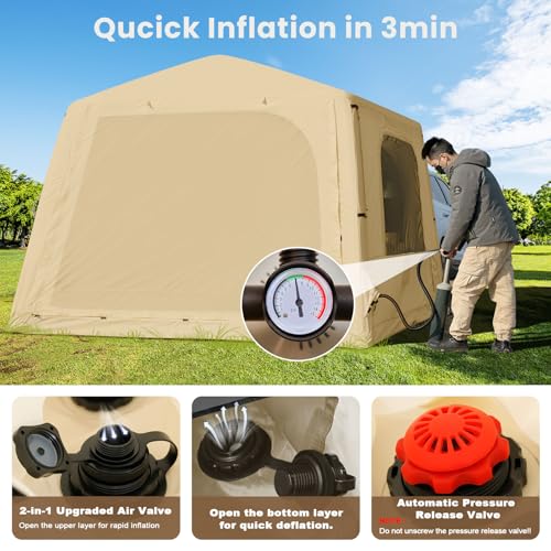 Inflatable Camping Tent with Hand Pump, Waterproof Oxford, 4-6 Person P40923