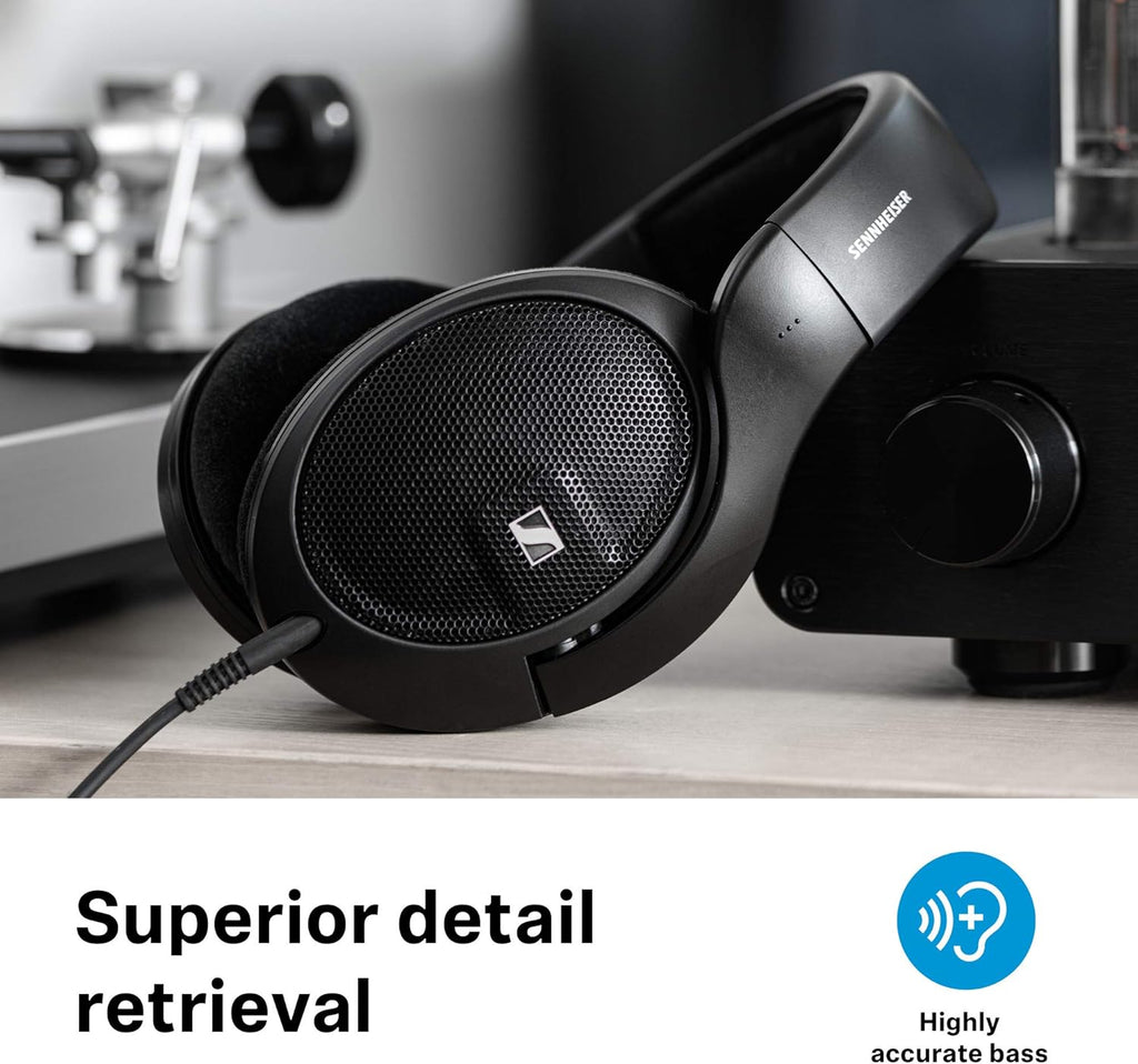 Sennheiser HD 560 S Over-The-Ear Audiophile Headphones, Open-Back, Detachable Cable, Black W3364