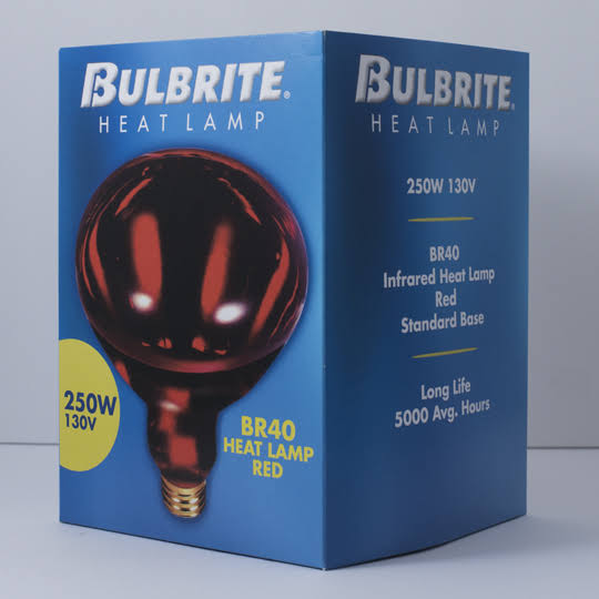 Bulbrite Incandescent BR40 250W Dimmable Red Heat Lamp Bulb, 6 Pack O405725