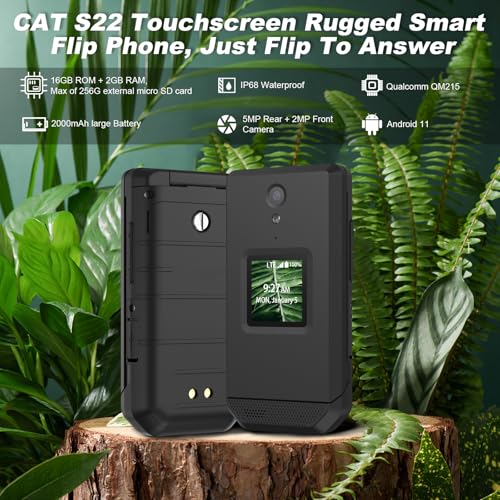 CAT S22 Smart Flip Phone Unlocked 2.8 Touchscreen Rugged Android 11 IP68 S78551