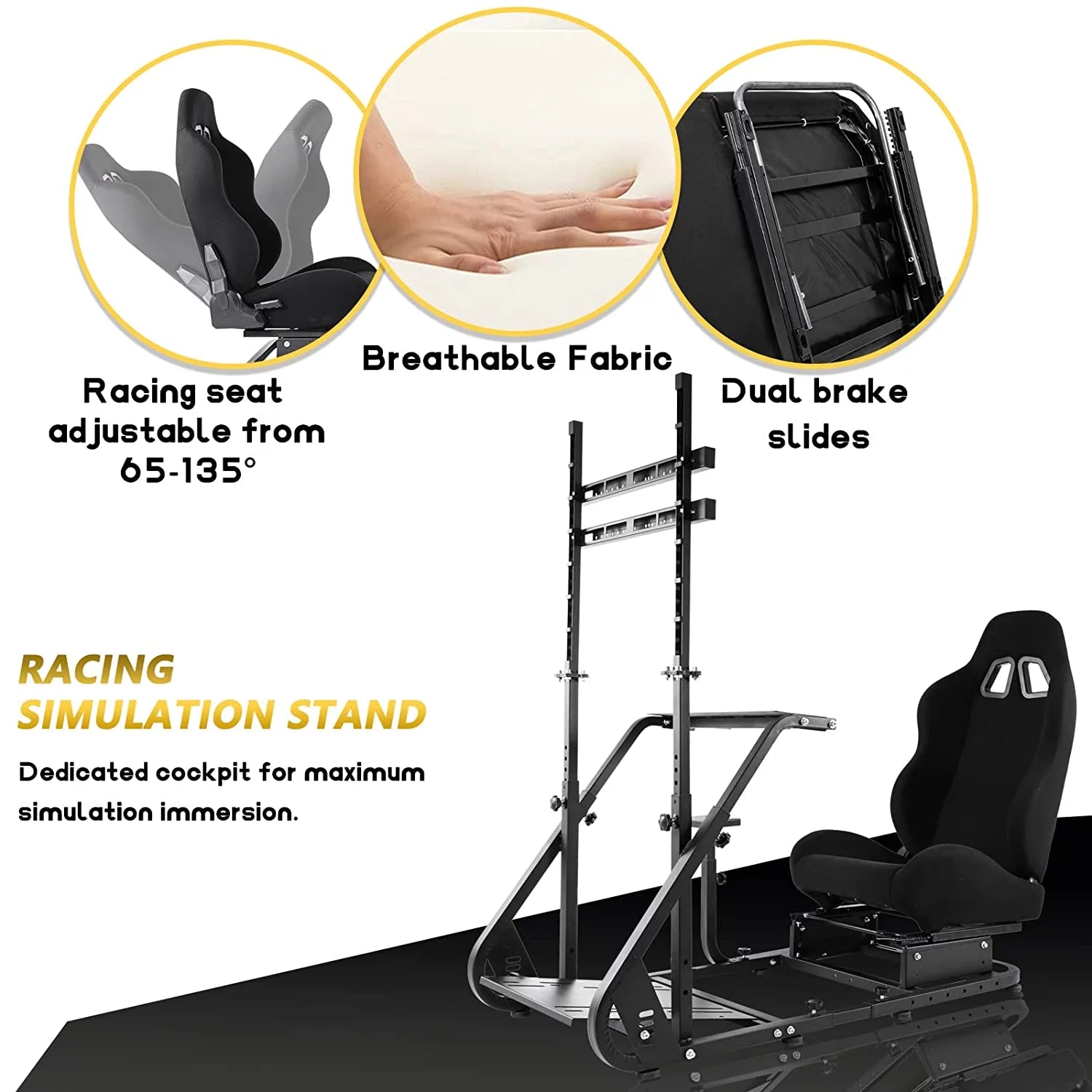 Marada G923 Racing Simulator Cockpit with Monitor Stand Game Seat W635