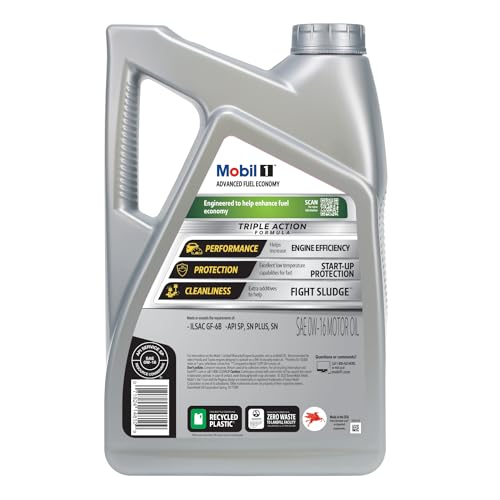 Mobil 1 Advanced Fuel Economy Full Synthetic Motor Oil 0W-20, 5 Quart A306