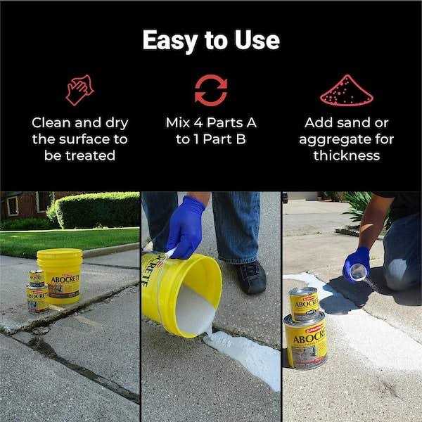 Abocrete Light Gray Self-Leveling Epoxy Concrete Patching Compound ACK5R T6280