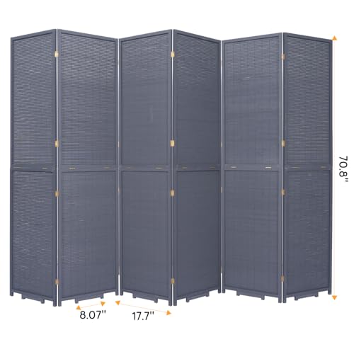 Bamboo Room Divider Folding Privacy Screen 4 Panel Brown R433280