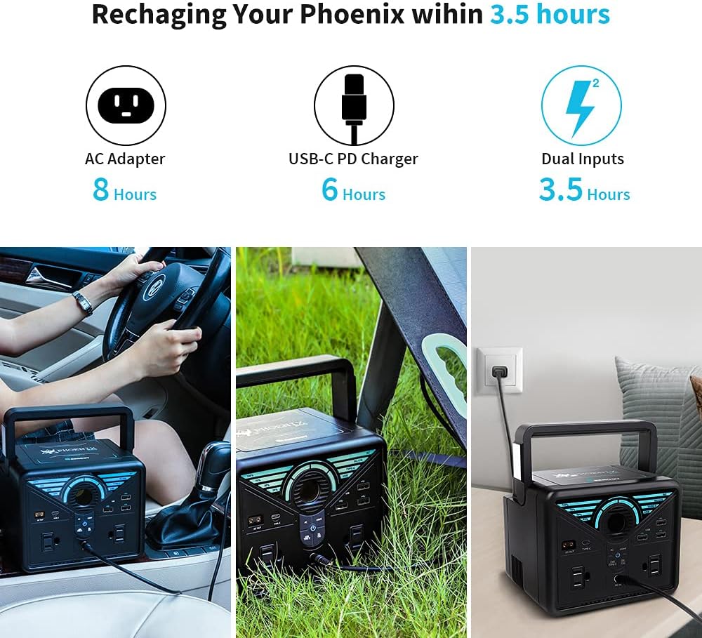 Renogy Phoenix 300 Portable Power Station 337Wh Lithium Battery with 2 AC Outlets W517850