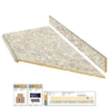 Hampton Bay 8 ft. Beige Laminate Countertop Kit with Right Miter and Full Wrap Ogee Edge in Spring Carnival Granite
